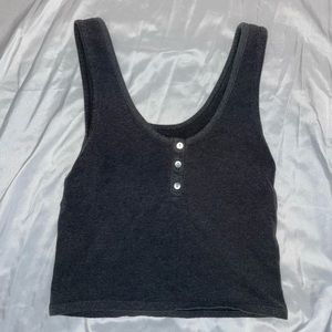 Cozy grey buttoned crop top